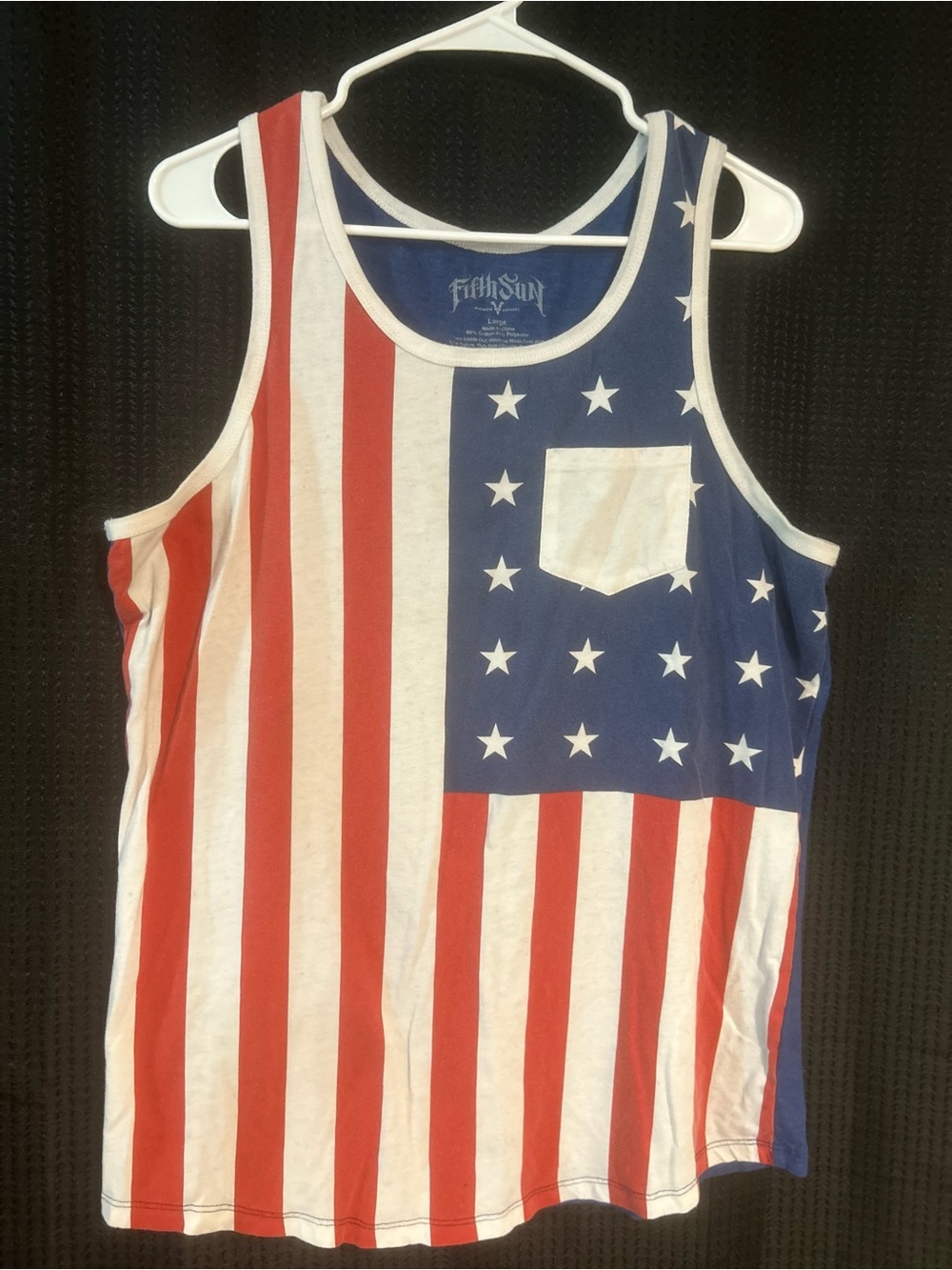 Fifth Sun Men’s Patriotic Flag Tank Top - Red, White & Blue